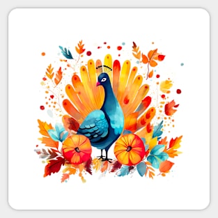 Thanksgiving Turkey simple flat side pose Sticker